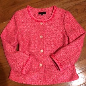 Talbots Boucle Style Blazer Pink Tweed.